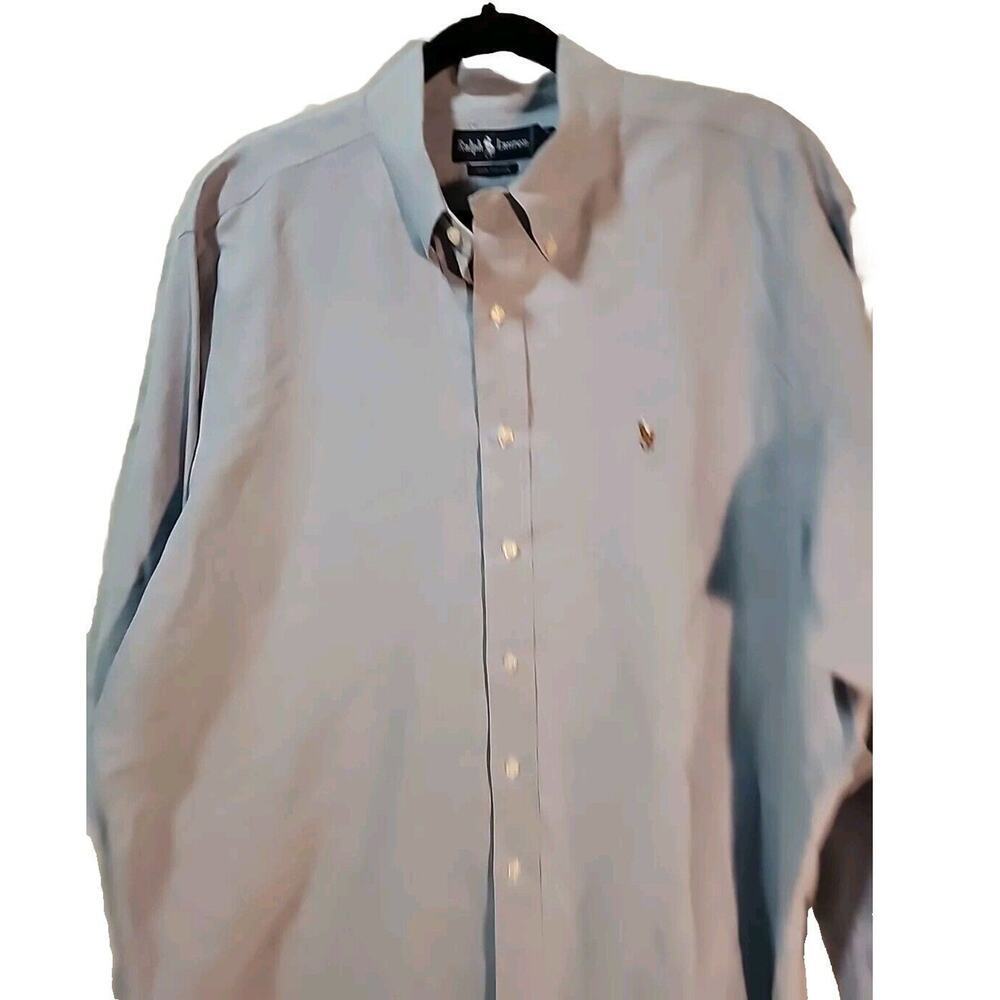 Ralph Lauren 100% Cotton, Blue, 17 1/2-33, Excellent Condition, Button Down